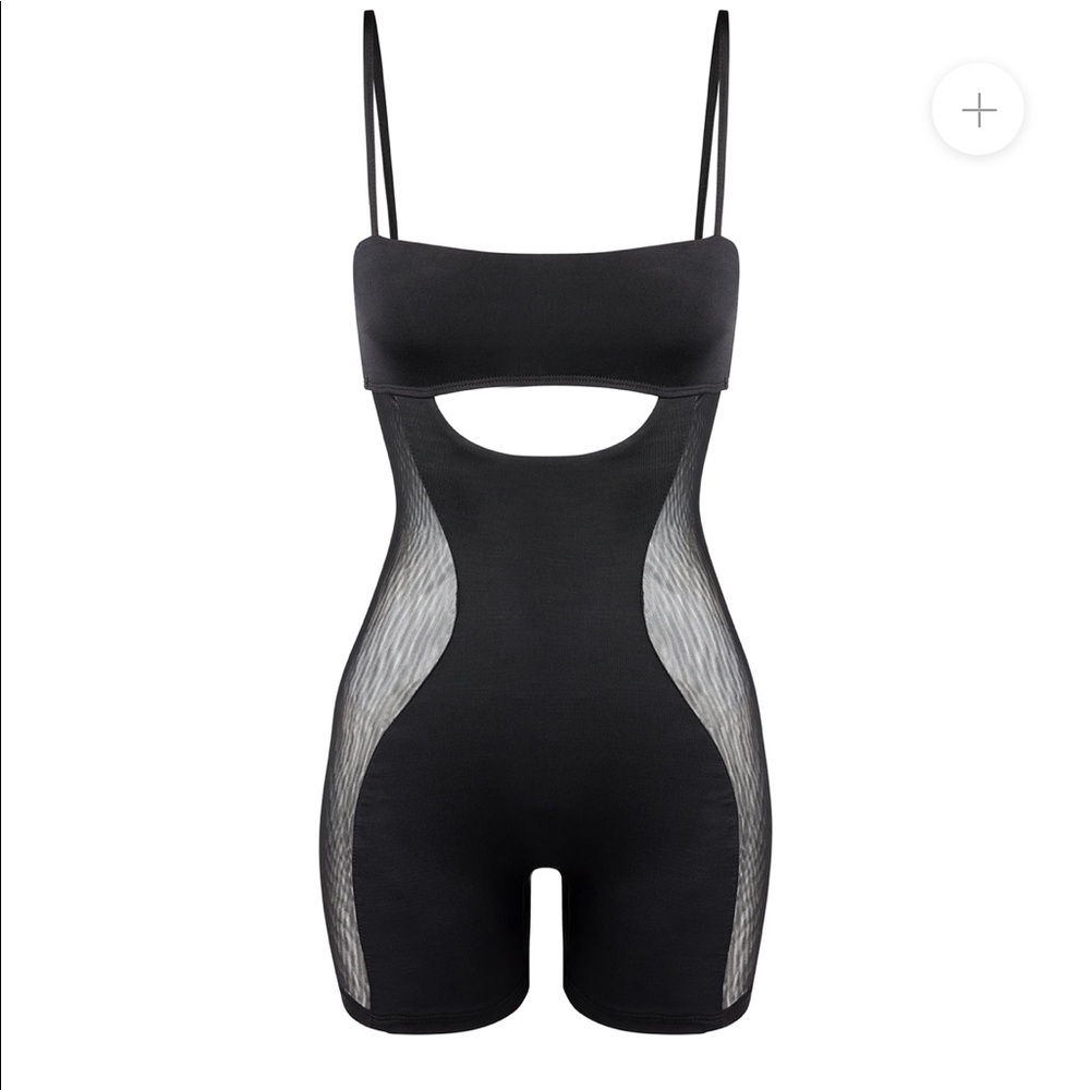 LEAU black illusion romper *nwt*